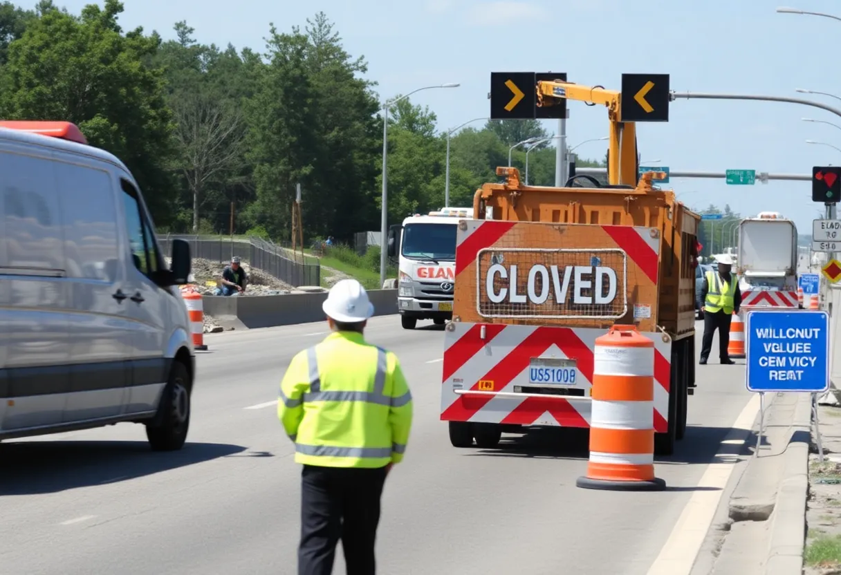 Construction work on Hardscrabble Road widening project