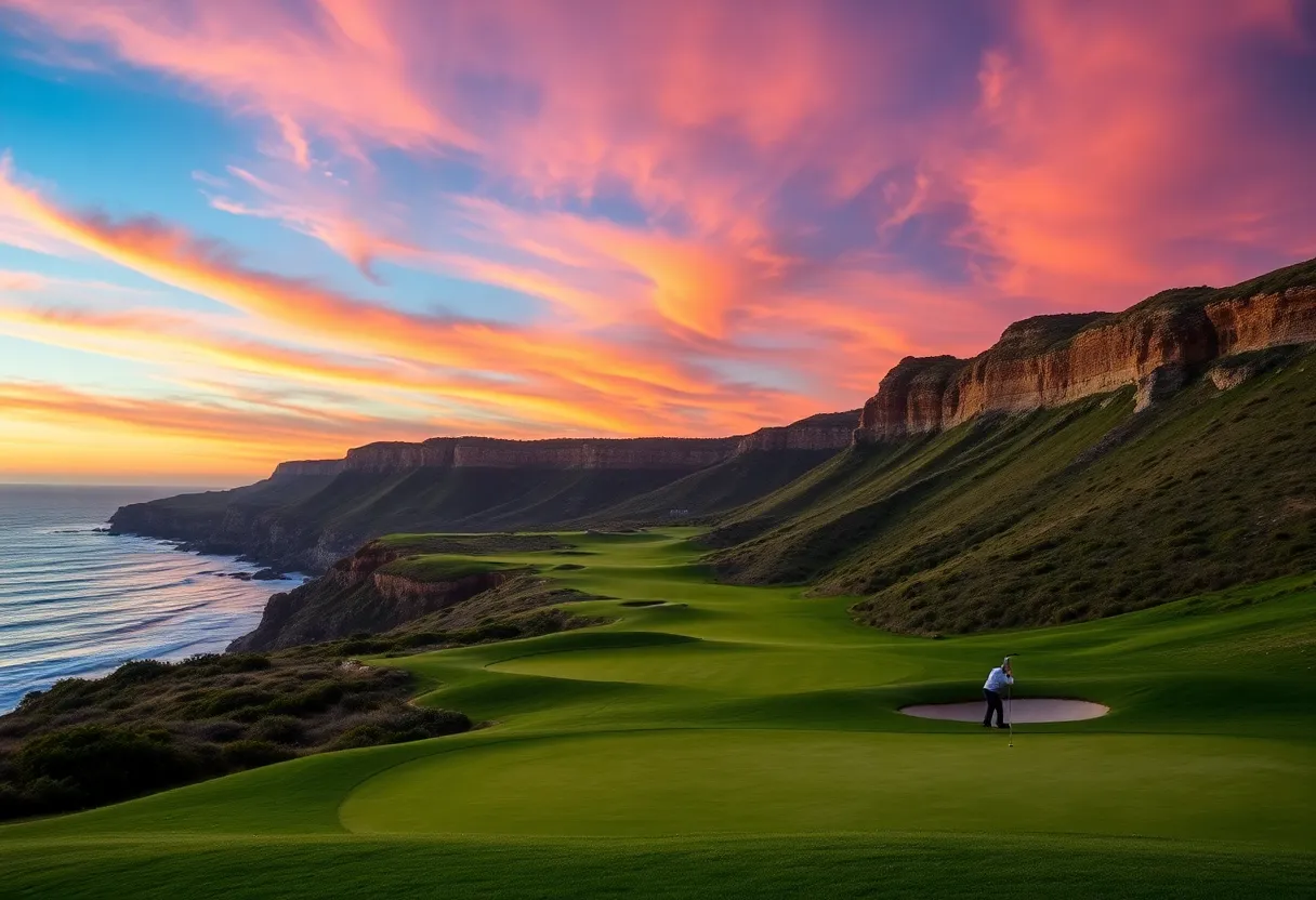 Scenic view of Torrey Pines Golf Course during the golf tournament