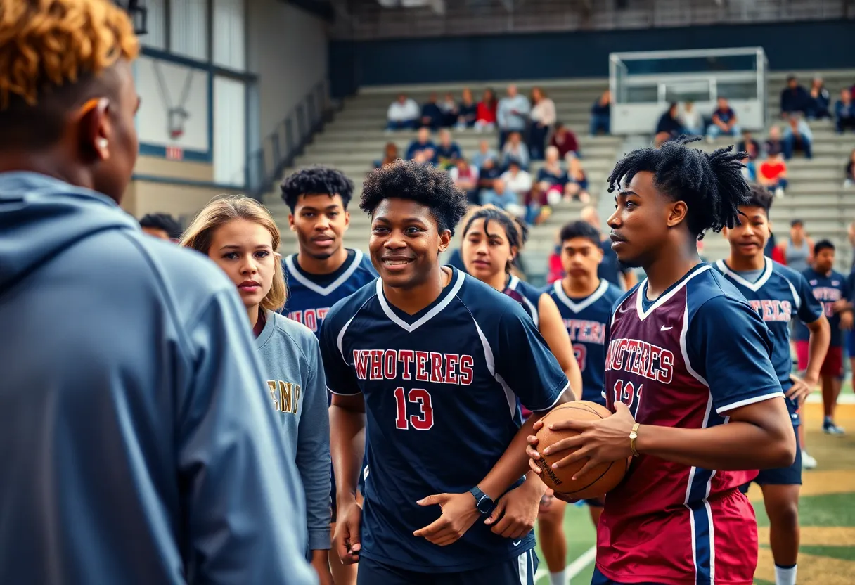 College athletes discussing NIL compensation dynamics