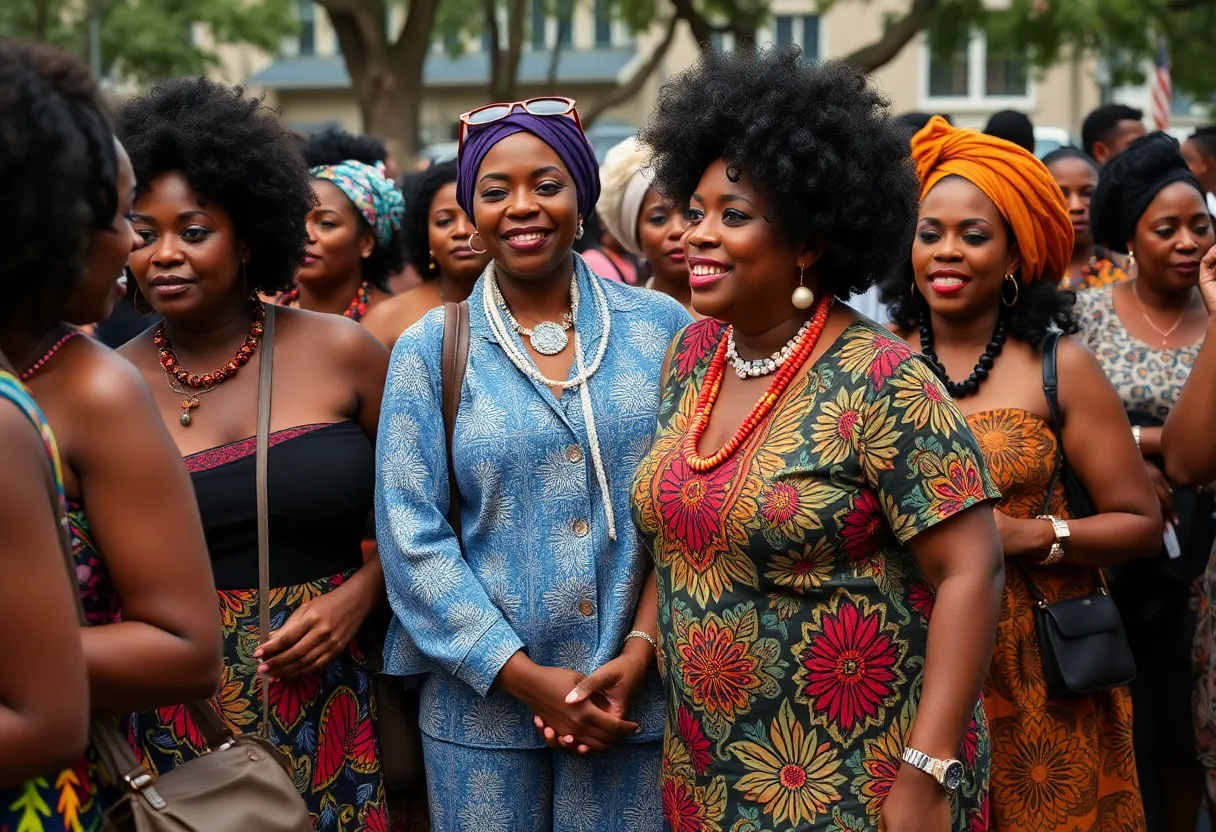 Women celebrating African culture at the mini summit in Charleston