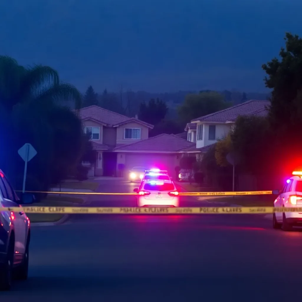 Police activity in a quiet Arcadia neighborhood after a shooting incident.