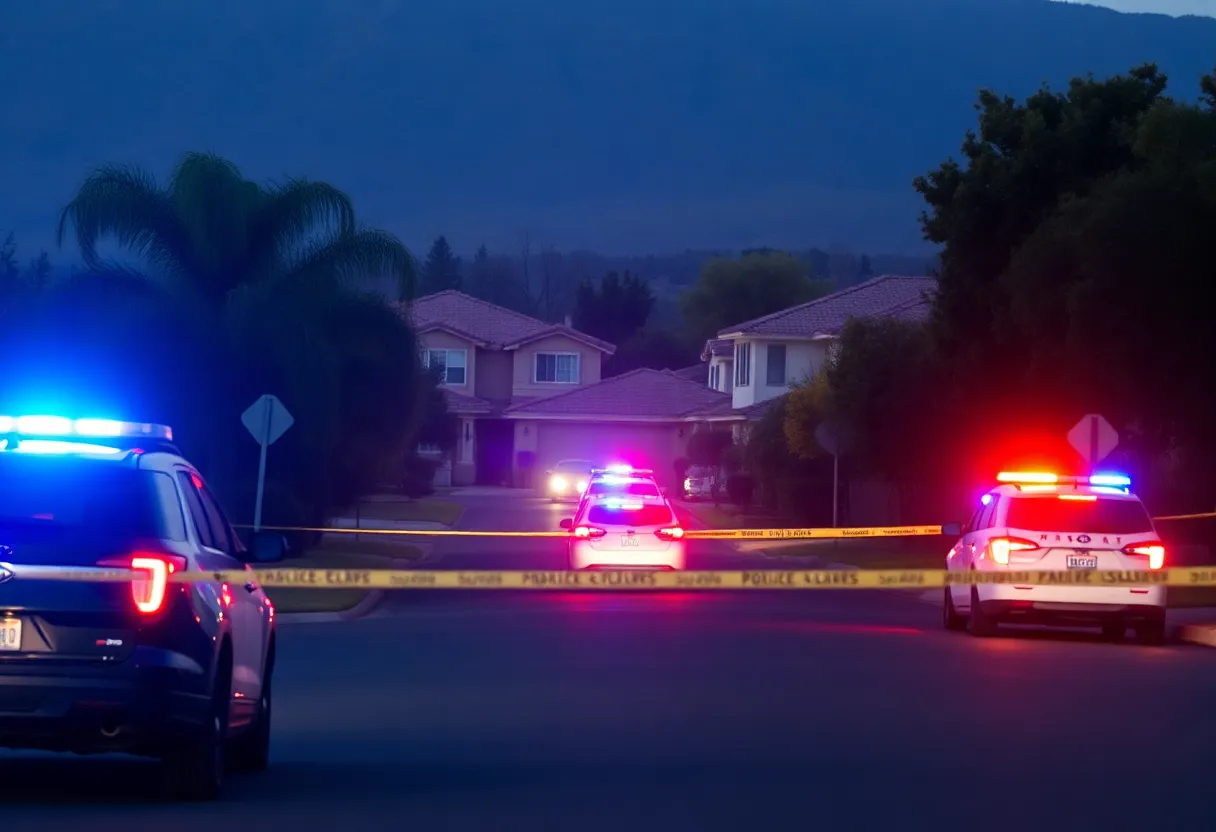 Police activity in a quiet Arcadia neighborhood after a shooting incident.