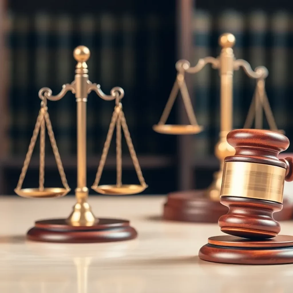 Symbols of law and justice representing Bart Durham's impact.
