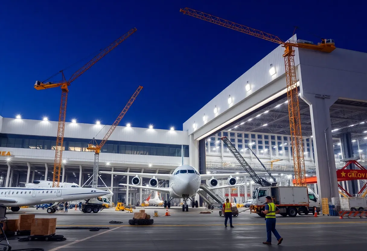 Construction site of Boeing expansion project in Charleston