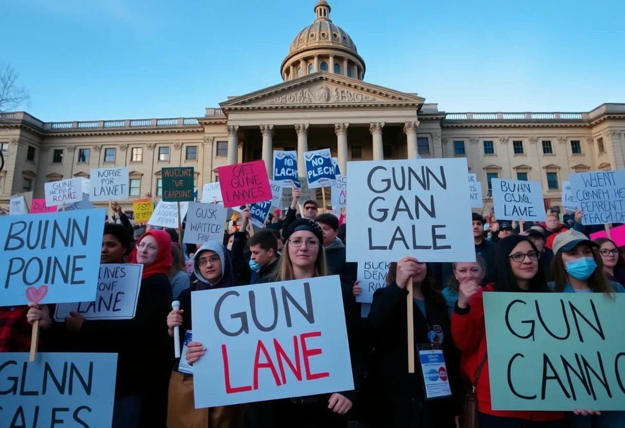 Activists at the Statehouse rally advocating for gun law reforms in Charleston, SC