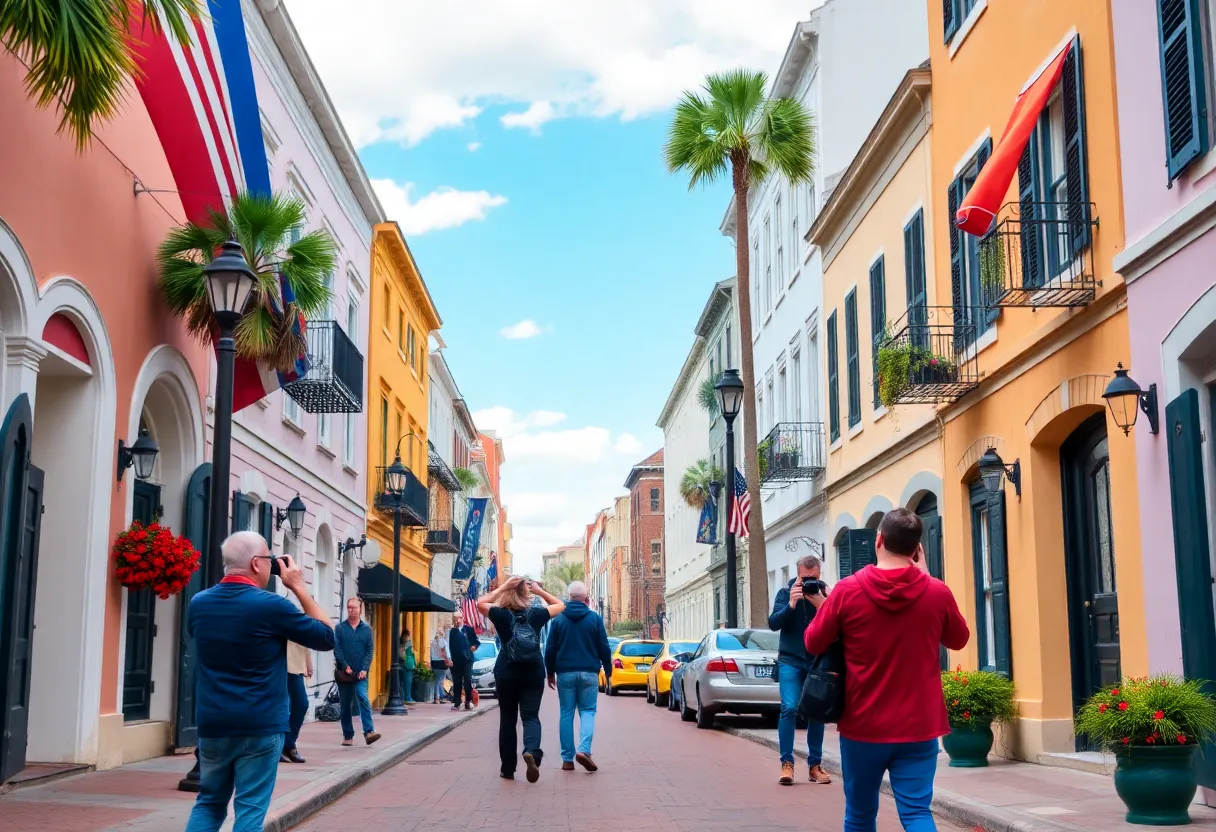 Photographers in Charleston capturing the historic streets