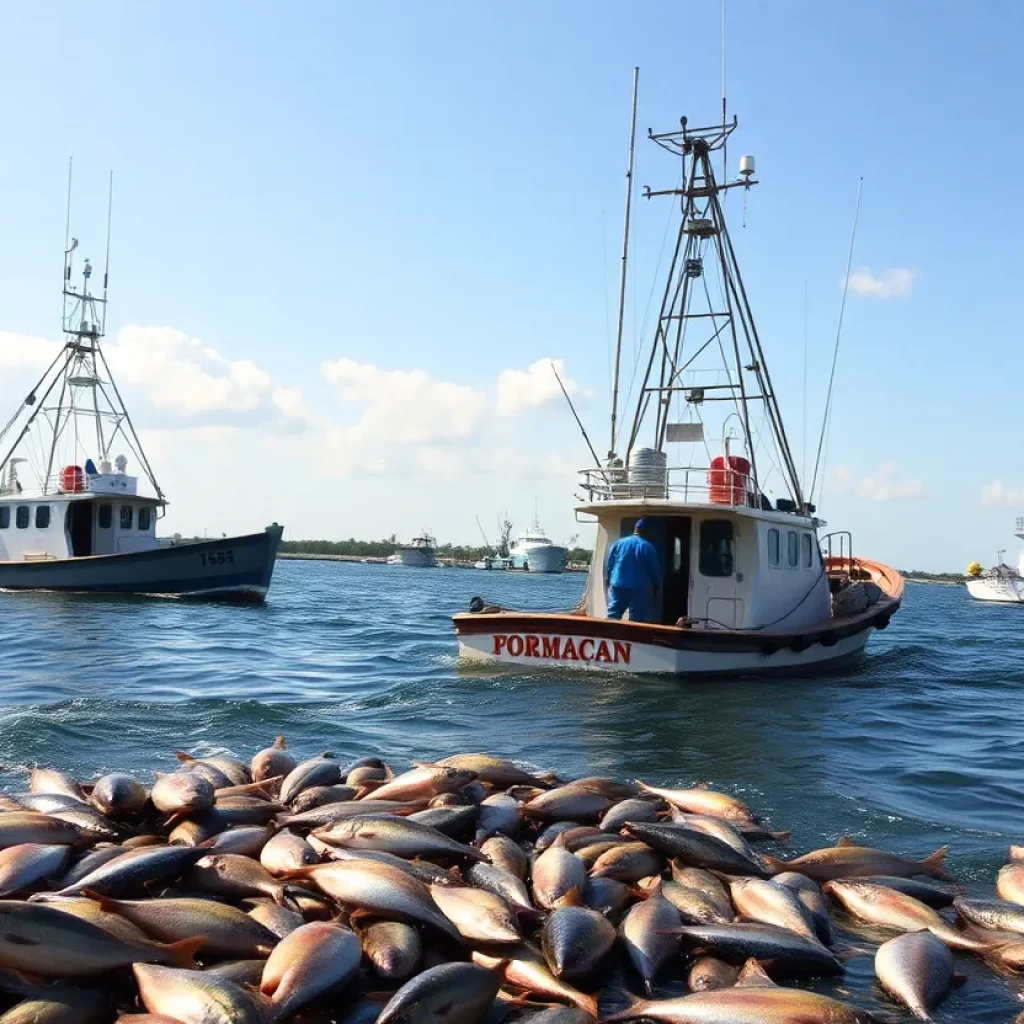 Commercial fishing vessels in Charleston waters