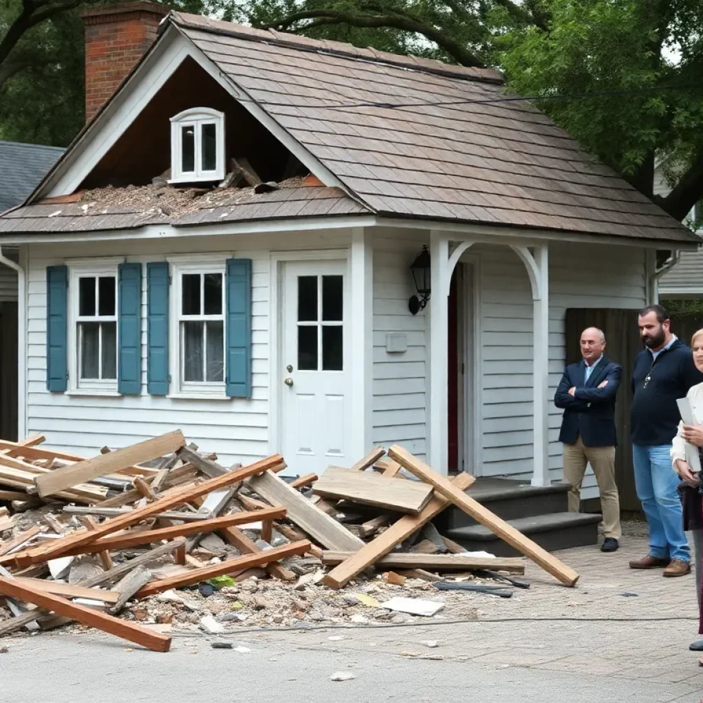 Debris from the recent collapse of a freedman's cottage in Charleston