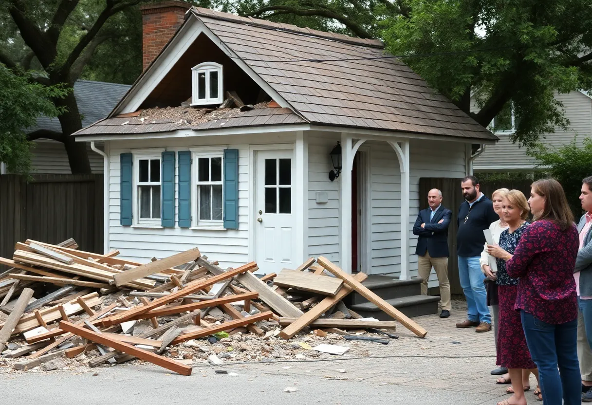 Debris from the recent collapse of a freedman's cottage in Charleston