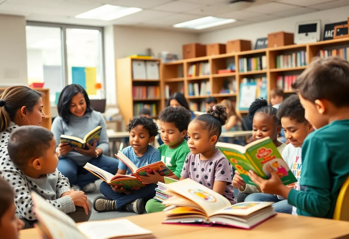 Children enjoying a reading event in Charleston County
