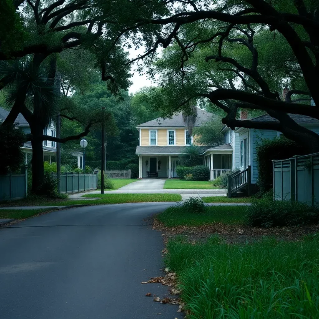 A vibrant neighborhood in Charleston with families and homes highlighting community and homeownership.