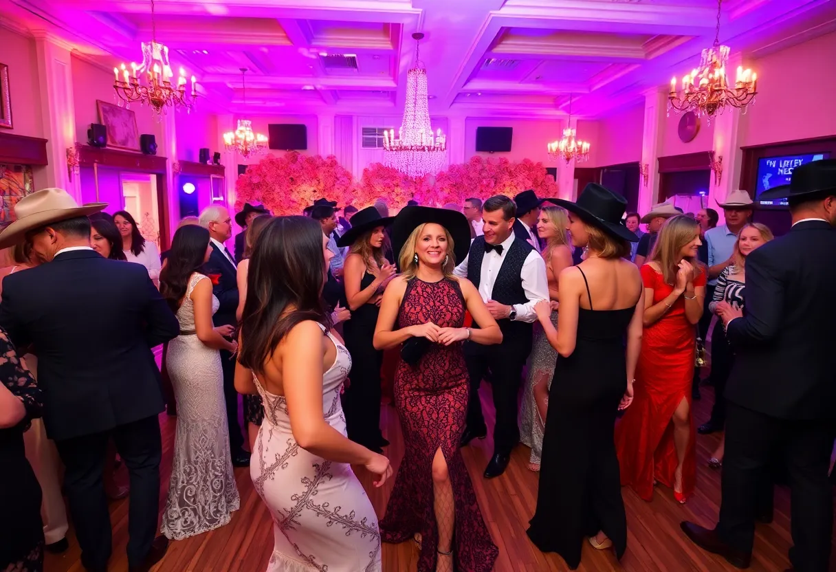 Guests enjoying the Charleston Oxygen Ball in Cowboy Couture attire.