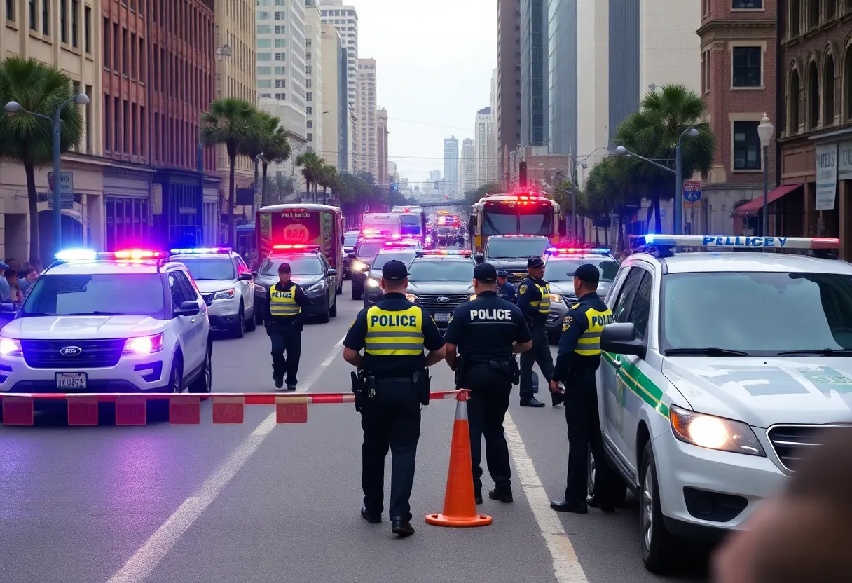 Police respond to a road rage incident in downtown Charleston.