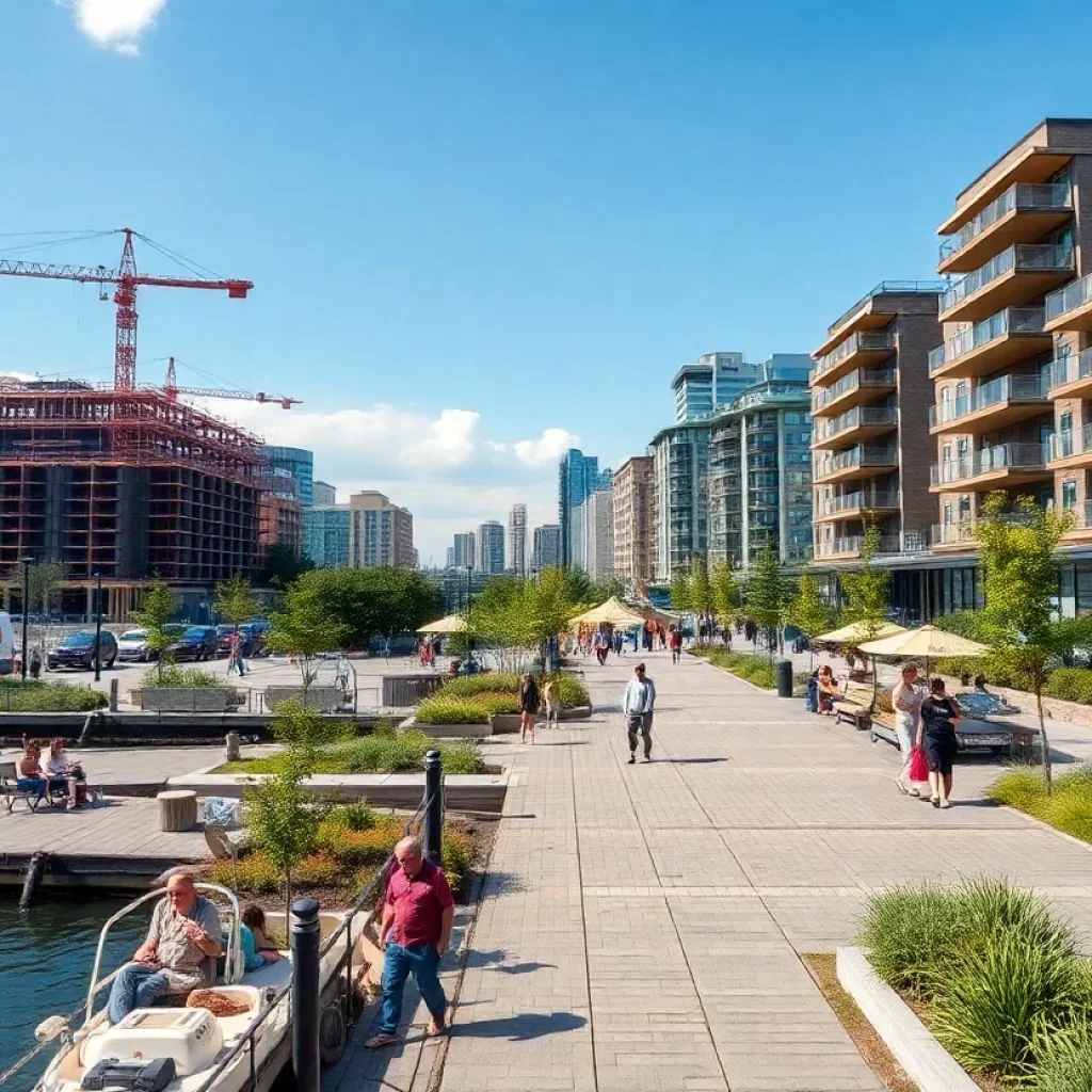 An artist's rendering of the Charleston waterfront redevelopment project.