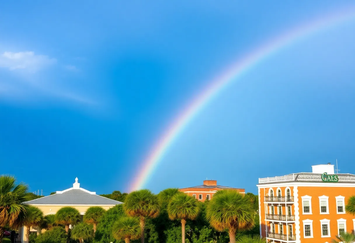 Clear skies in Charleston, SC following a tornado watch