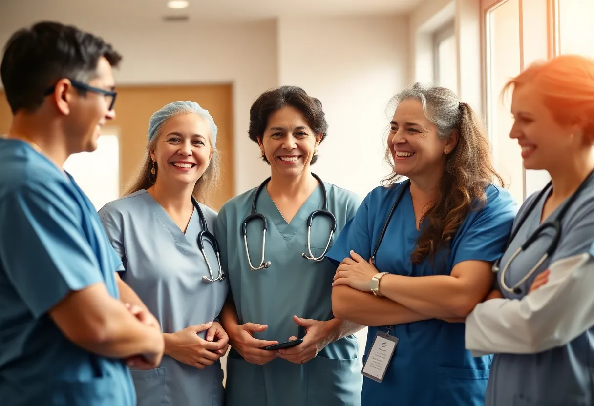 Chicago hospital staff providing care to patients