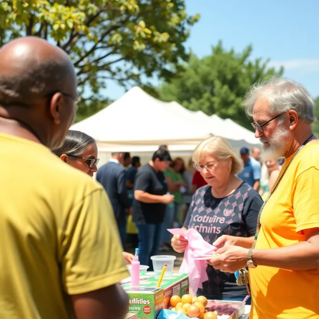 Community members engaging in charity work in Augusta