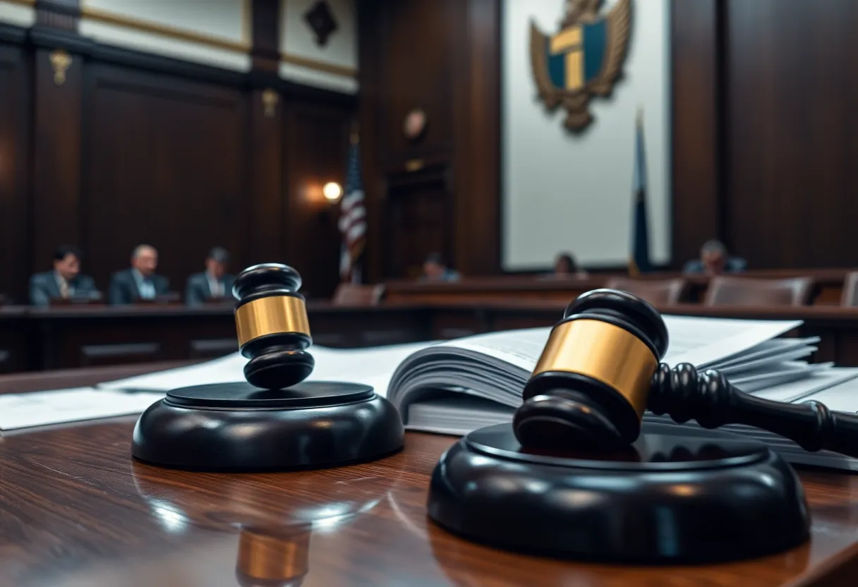 Courtroom scene depicting legal challenges and ethical considerations