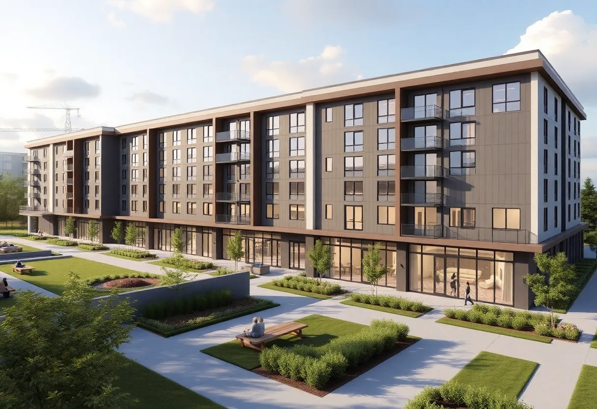 Rendering of the new residence hall at Charleston Southern University