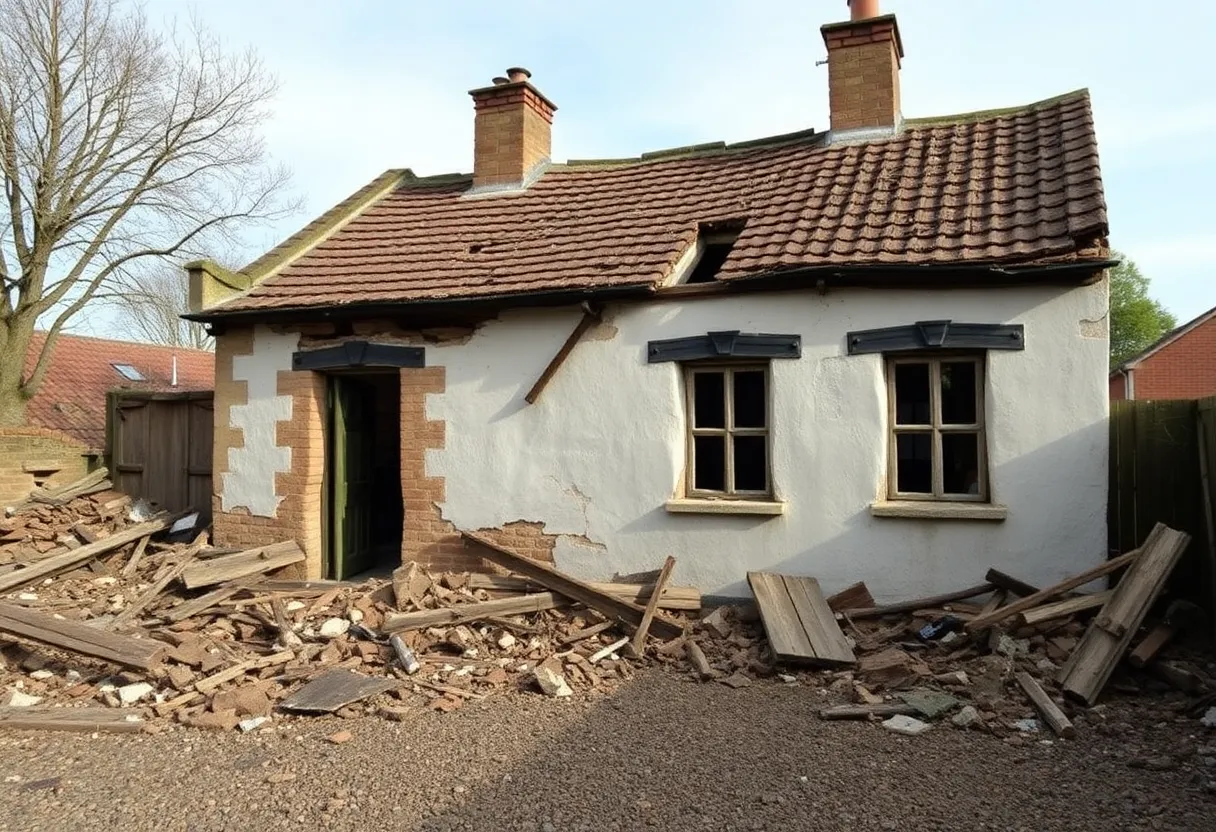 Rubble from the demolished Freedman's cottage in Charleston