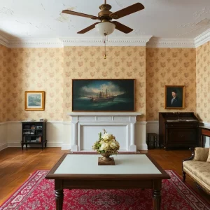 Art displayed in Aiken-Rhett House during Fragments + Facades Exhibition