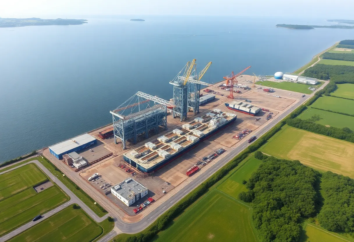 Aerial view of Goose Creek shipbuilding facility