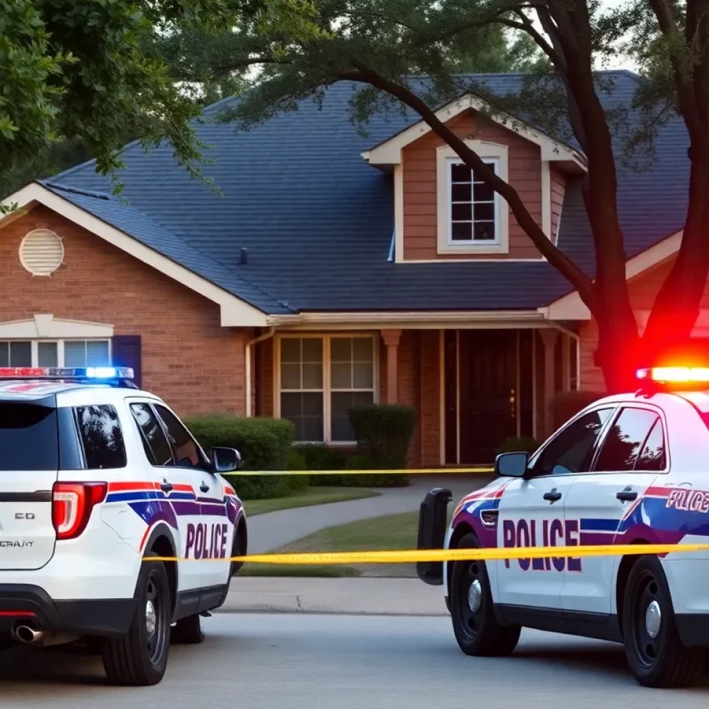 Police response at a residential neighborhood in Houston, Texas