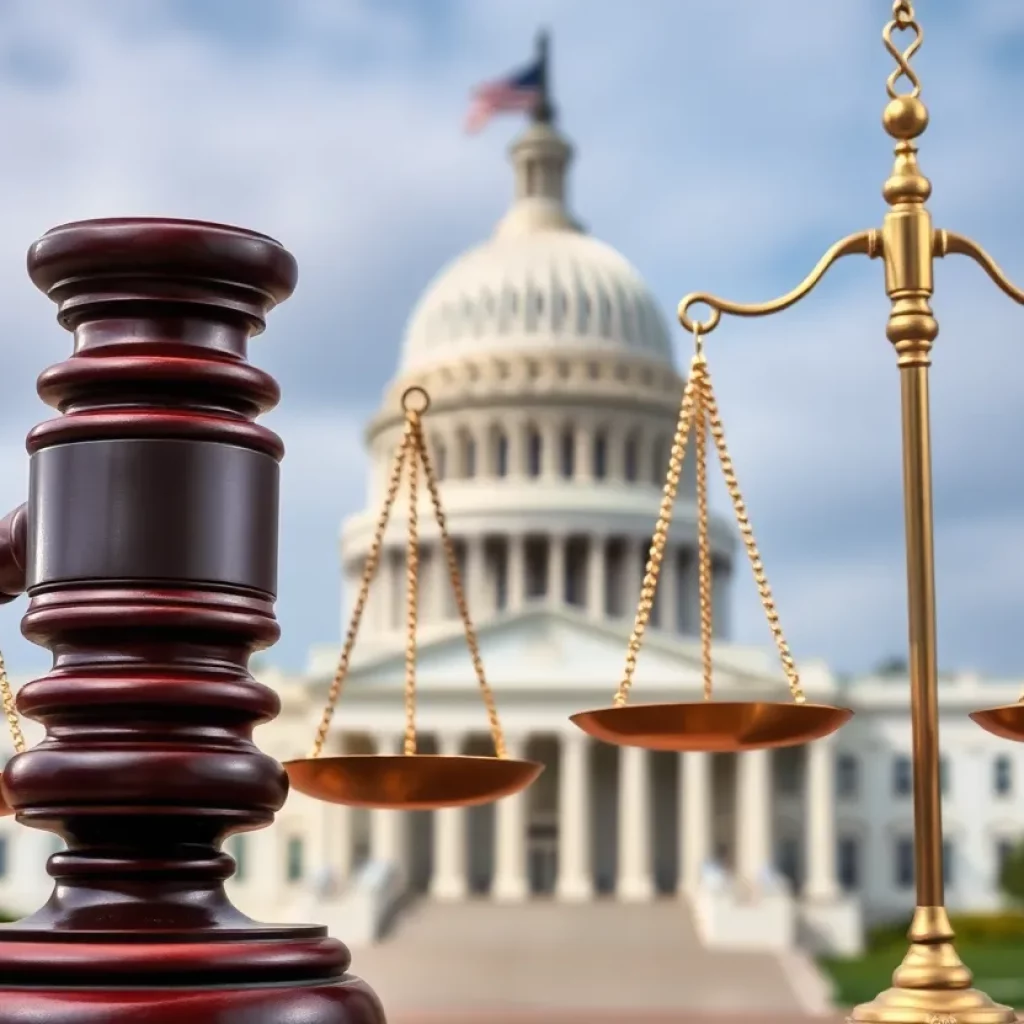 Abstract representation of justice and law.