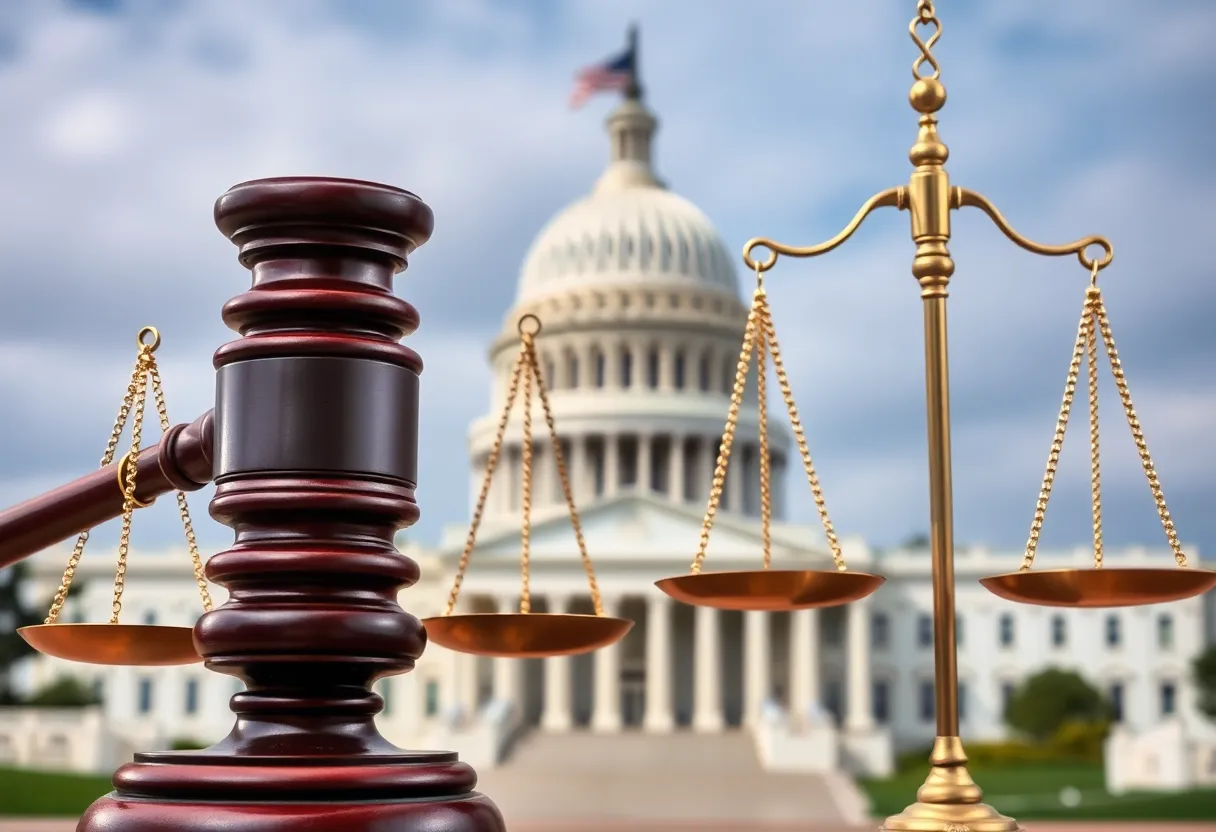 Abstract representation of justice and law.
