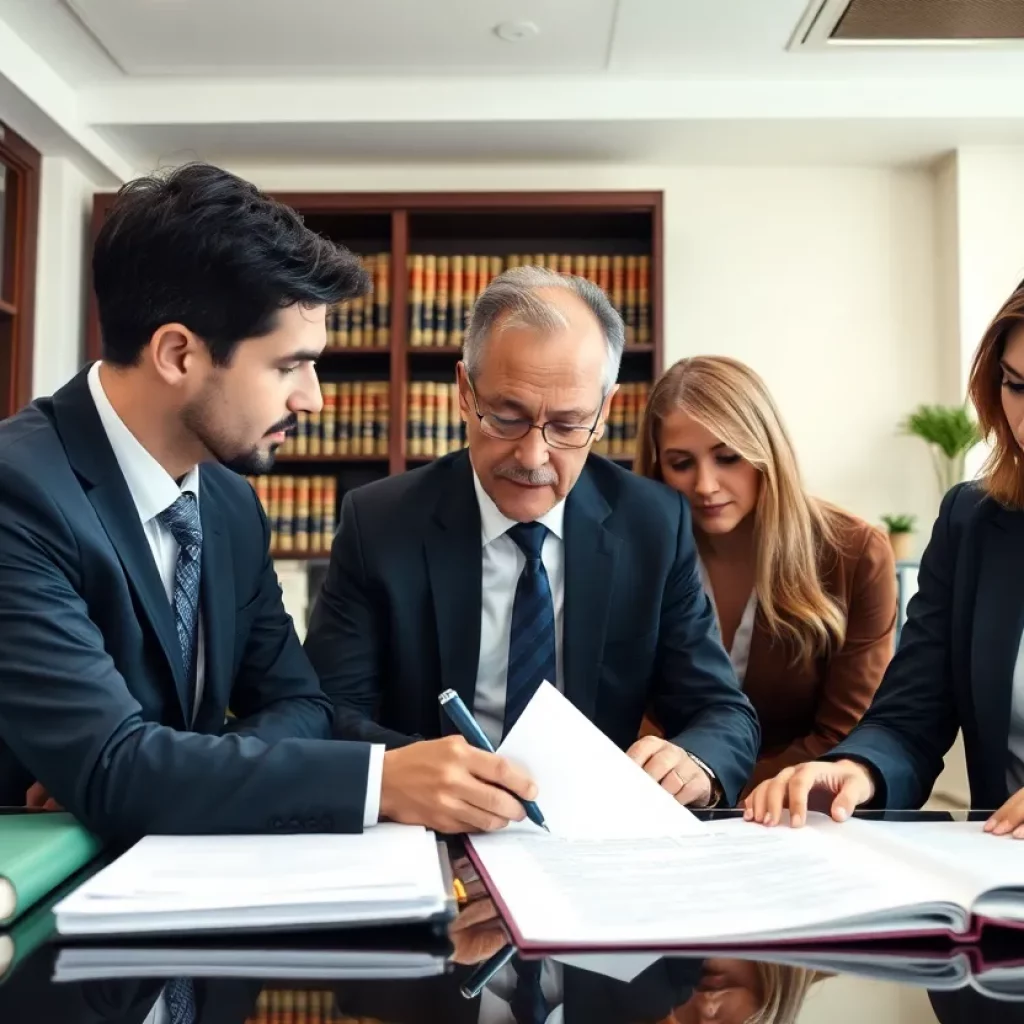 Interior of The Law Offices of Justin H. King with attorneys at work
