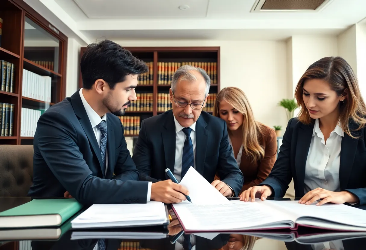 Interior of The Law Offices of Justin H. King with attorneys at work