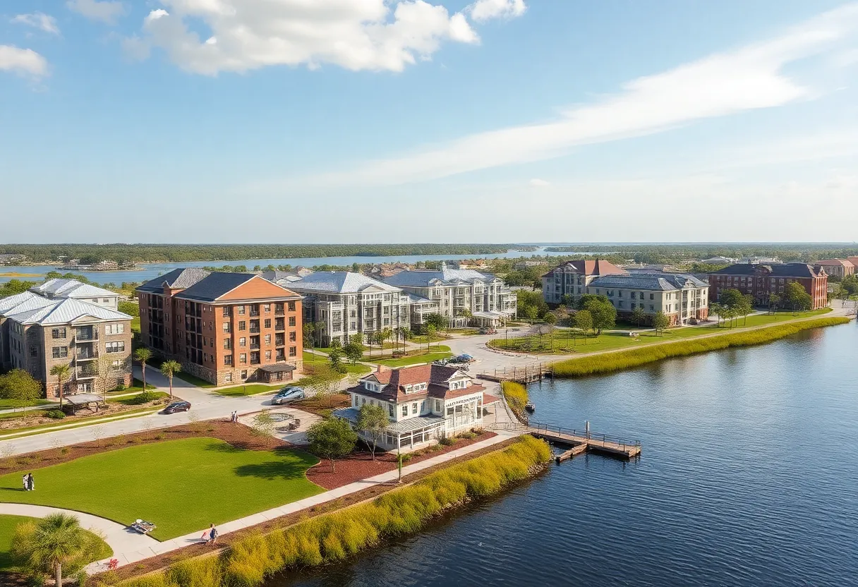 Architectural rendering of Magnolia Landing mixed-use community