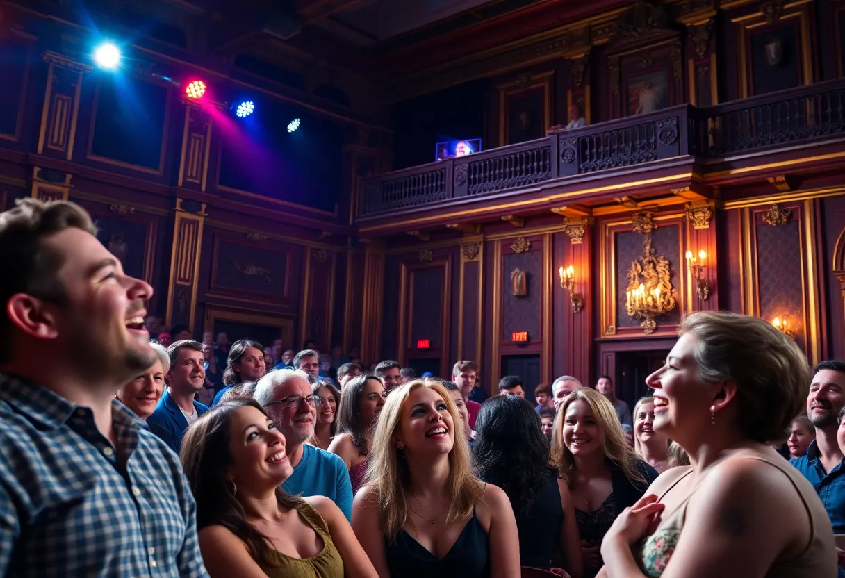 Audience enjoying Marc Maron's comedy performance in Charleston