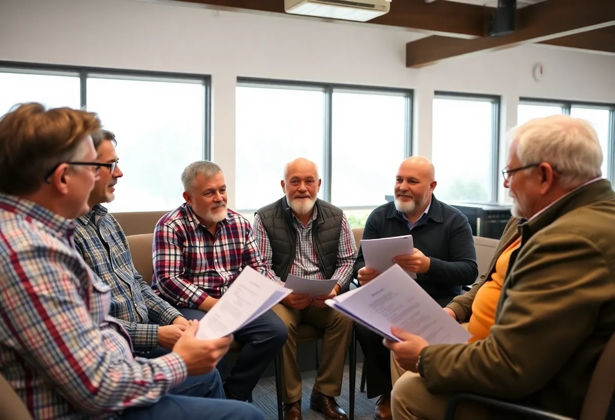 Veterans discussing legal options for mesothelioma claims