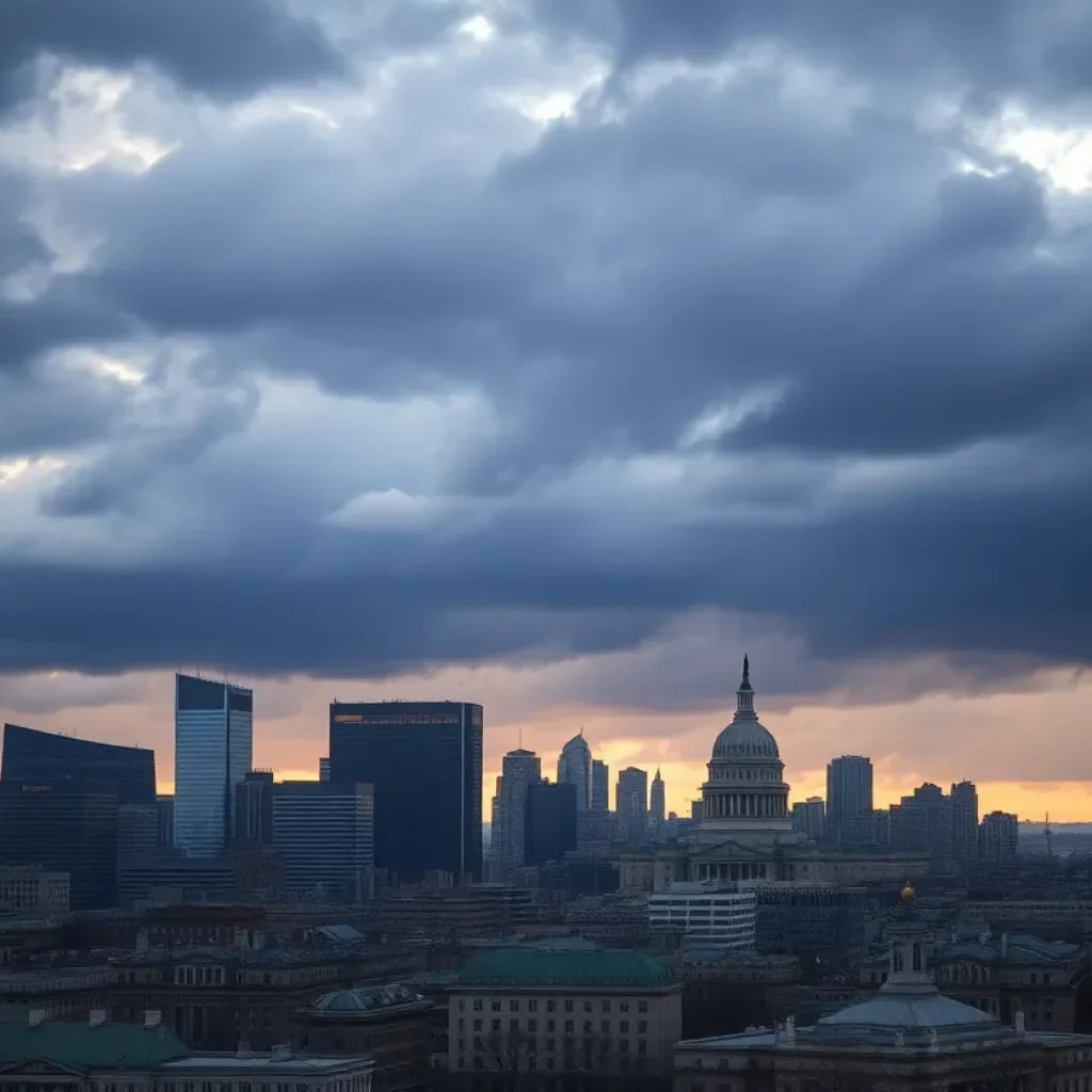 A view of New York City skyline representing political struggle.