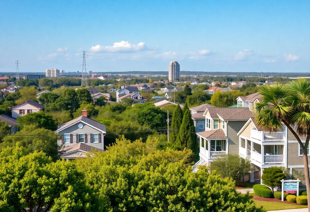 Residential neighborhood in North Charleston with short-term rental signs