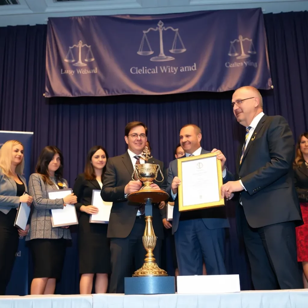 Award ceremony for SFA Law recognizing them as best personal injury law firm