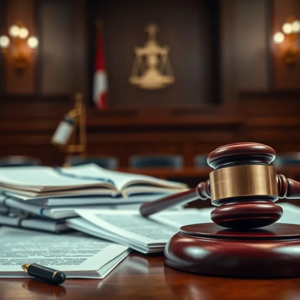 Courtroom illustrating legal issues and investigations
