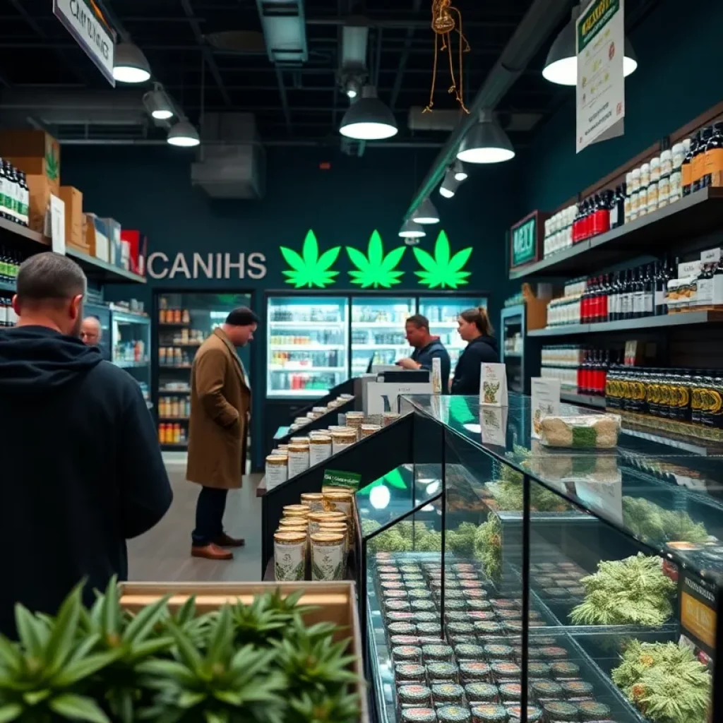 Retail display of THC products in Omaha under scrutiny.