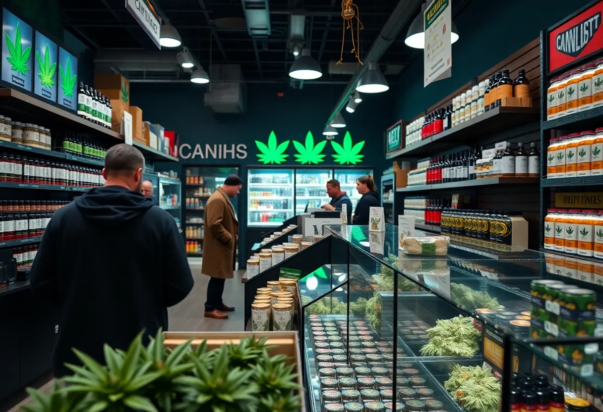 Retail display of THC products in Omaha under scrutiny.