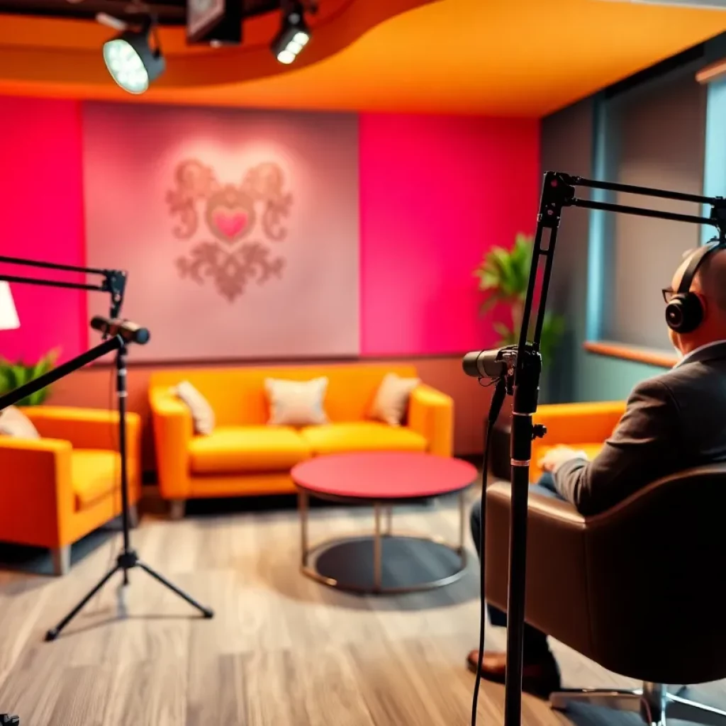 Podcast studio set up for legal discussions