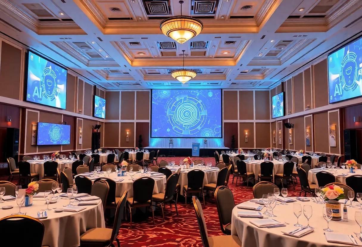 Greysolon Ballroom prepared for the Zenith Digital Marketing Conference.