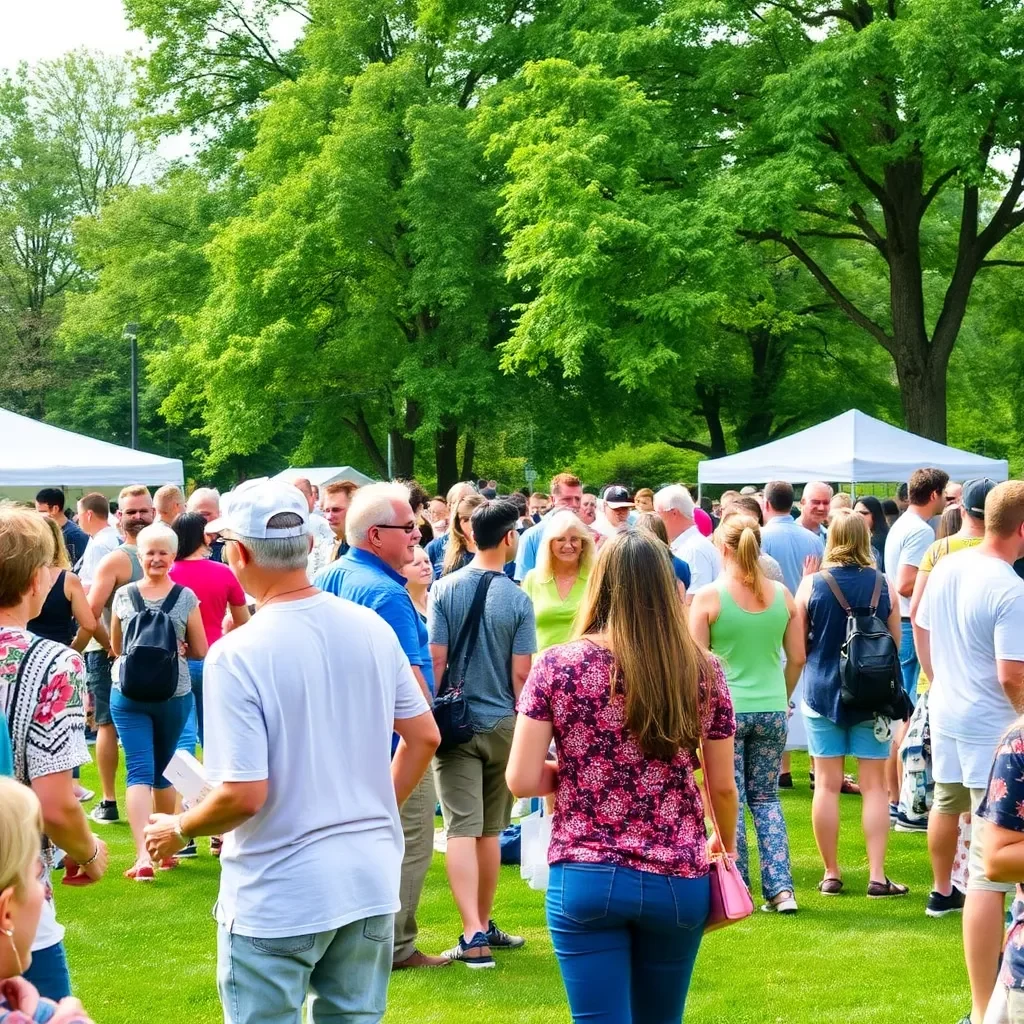 Vibrant community gathering at a local park event.