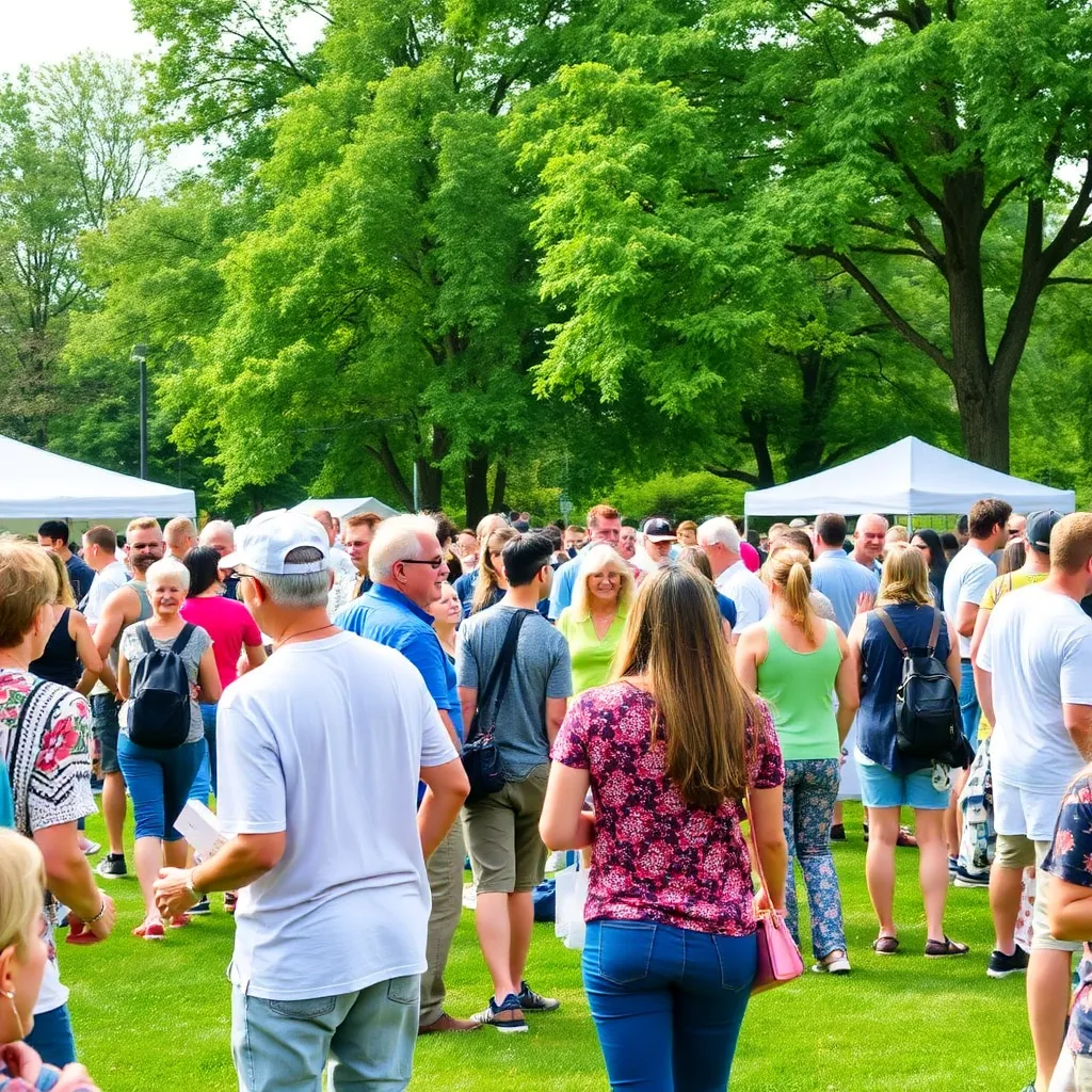 Vibrant community gathering at a local park event.