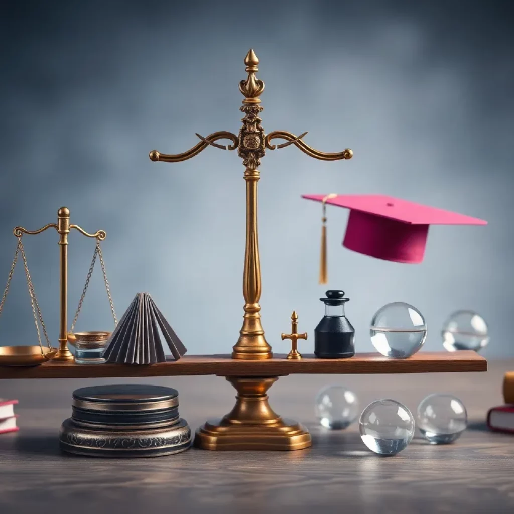 Abstract representation of academic freedom and government influence