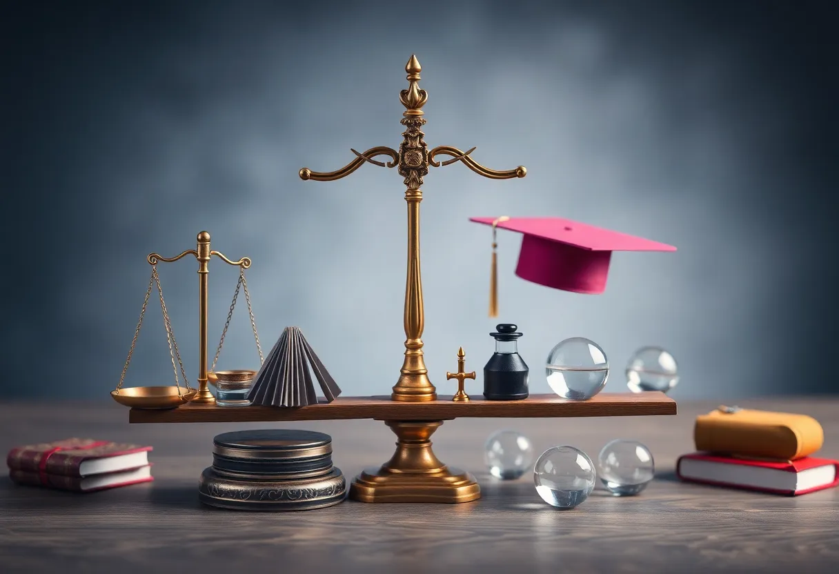 Abstract representation of academic freedom and government influence