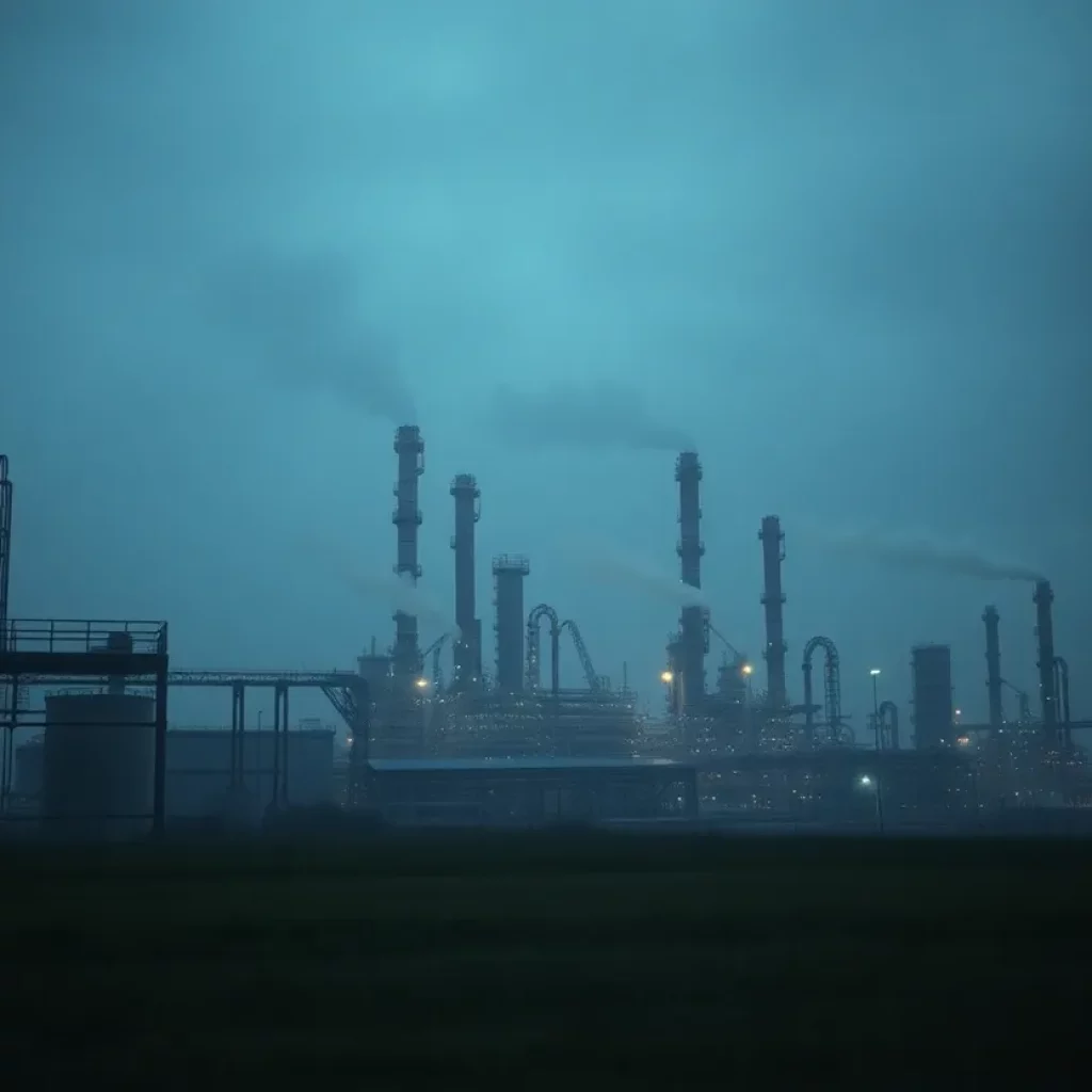 Oil refinery in Louisiana symbolizing asbestos exposure