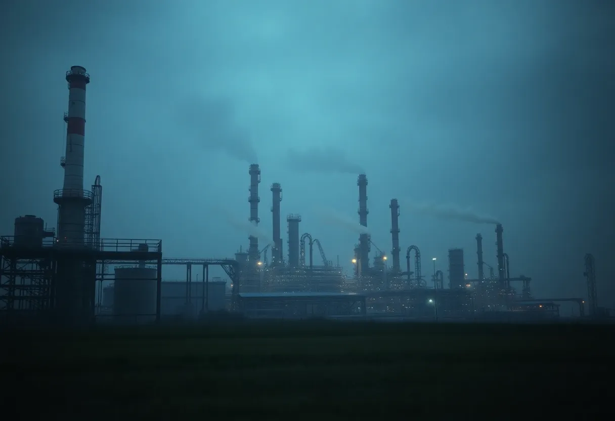 Oil refinery in Louisiana symbolizing asbestos exposure