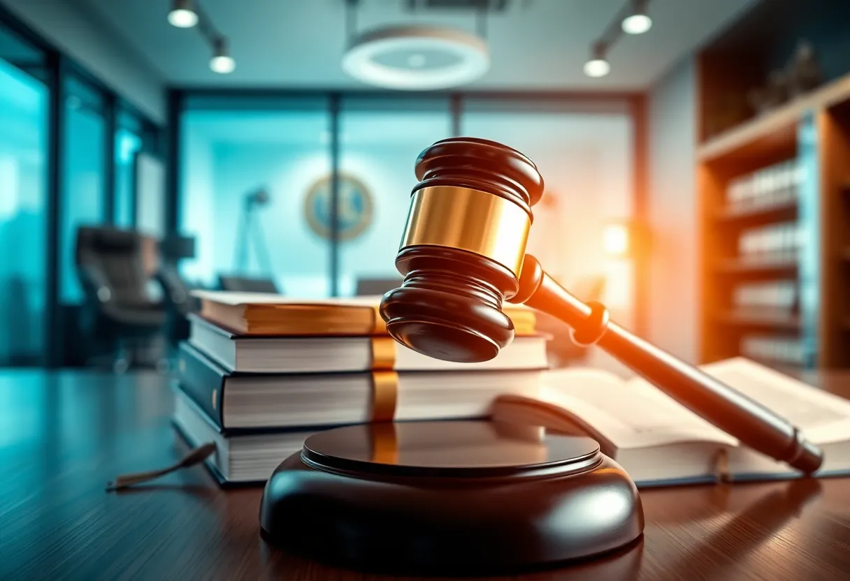 Law office setting representing personal injury law