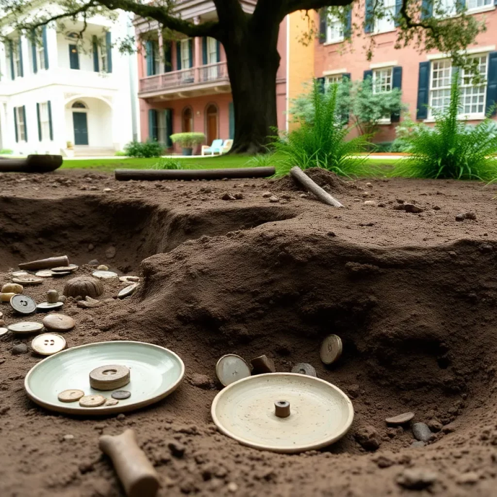 Artifacts unearthed from an archaeological dig in Charleston